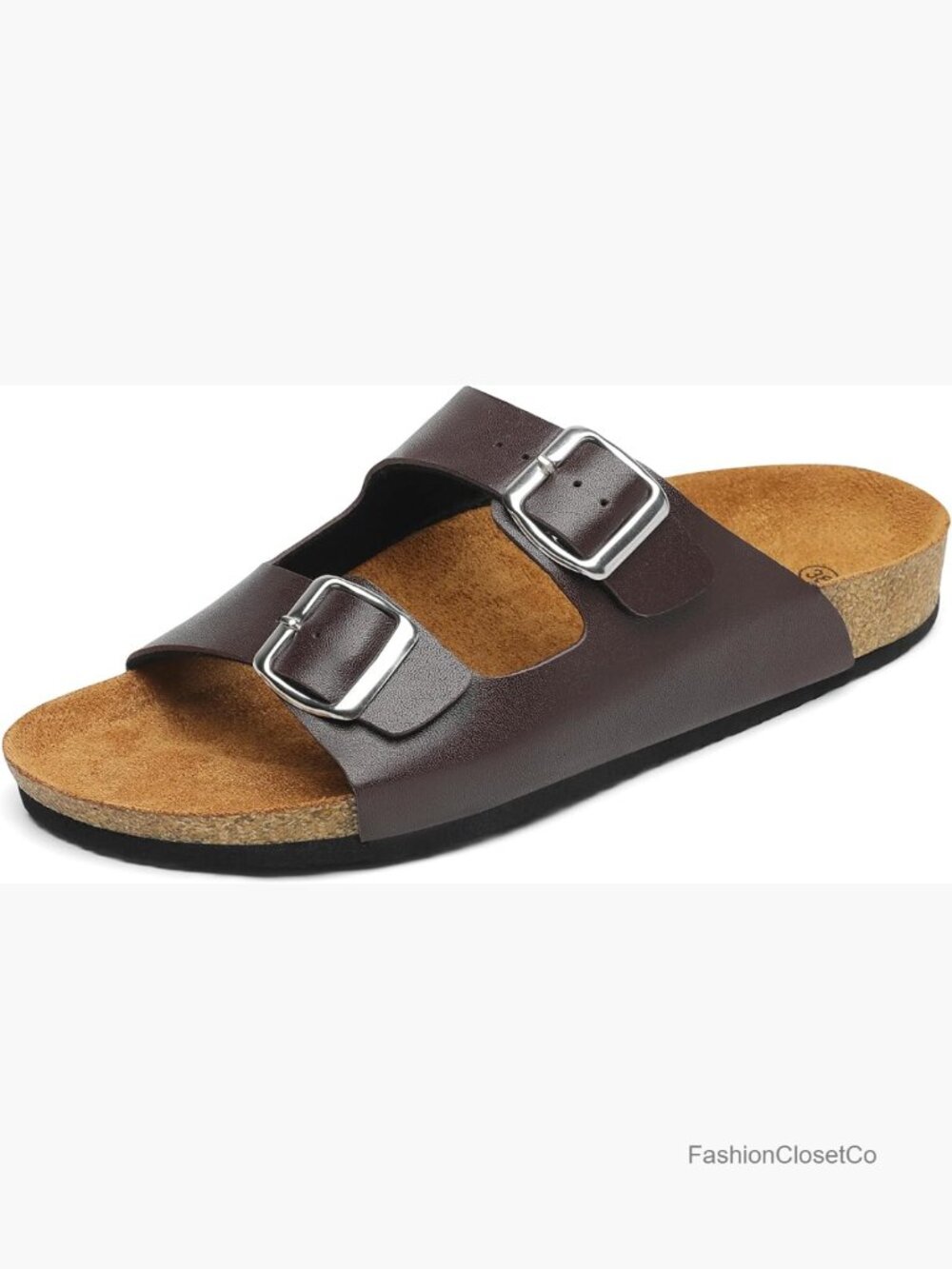 Comfortable Open Toe Double Buckle Flats Slides Sandals - Picture 1 of 7